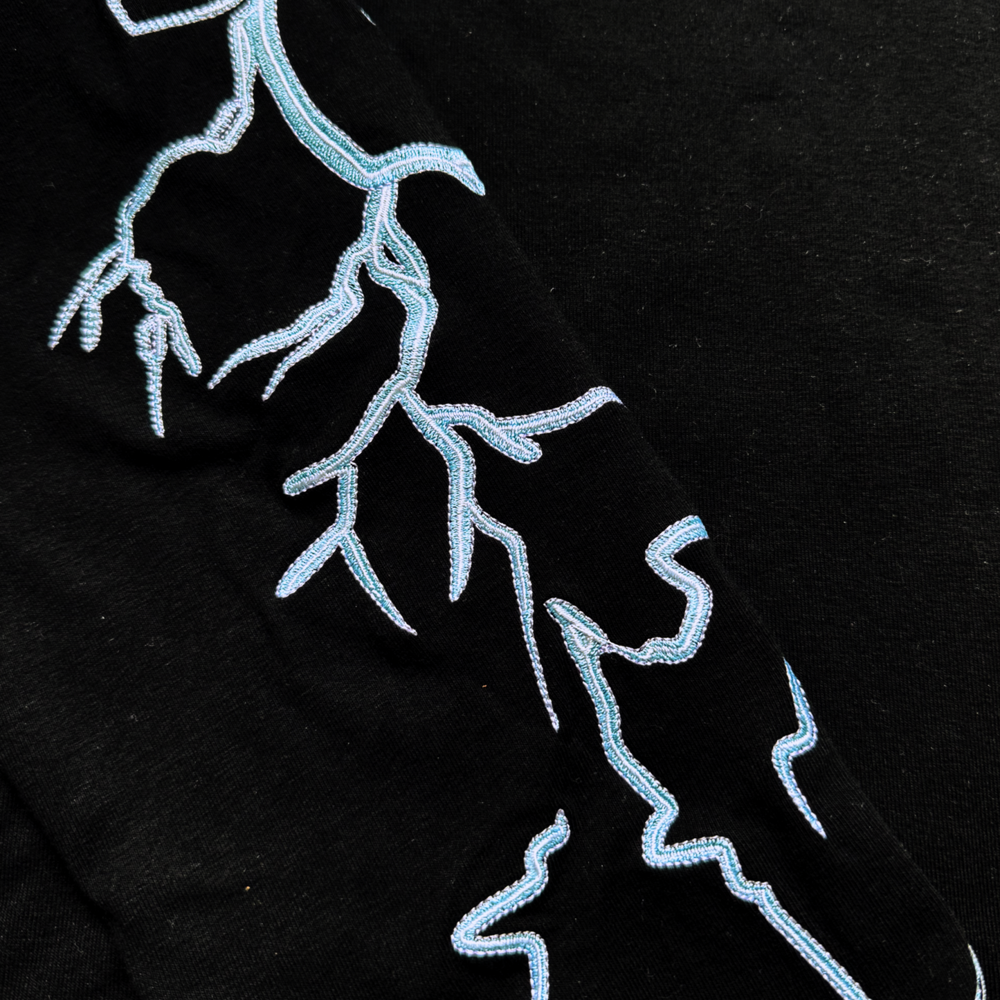 Black 'Lightning' Embroidered Undershirt