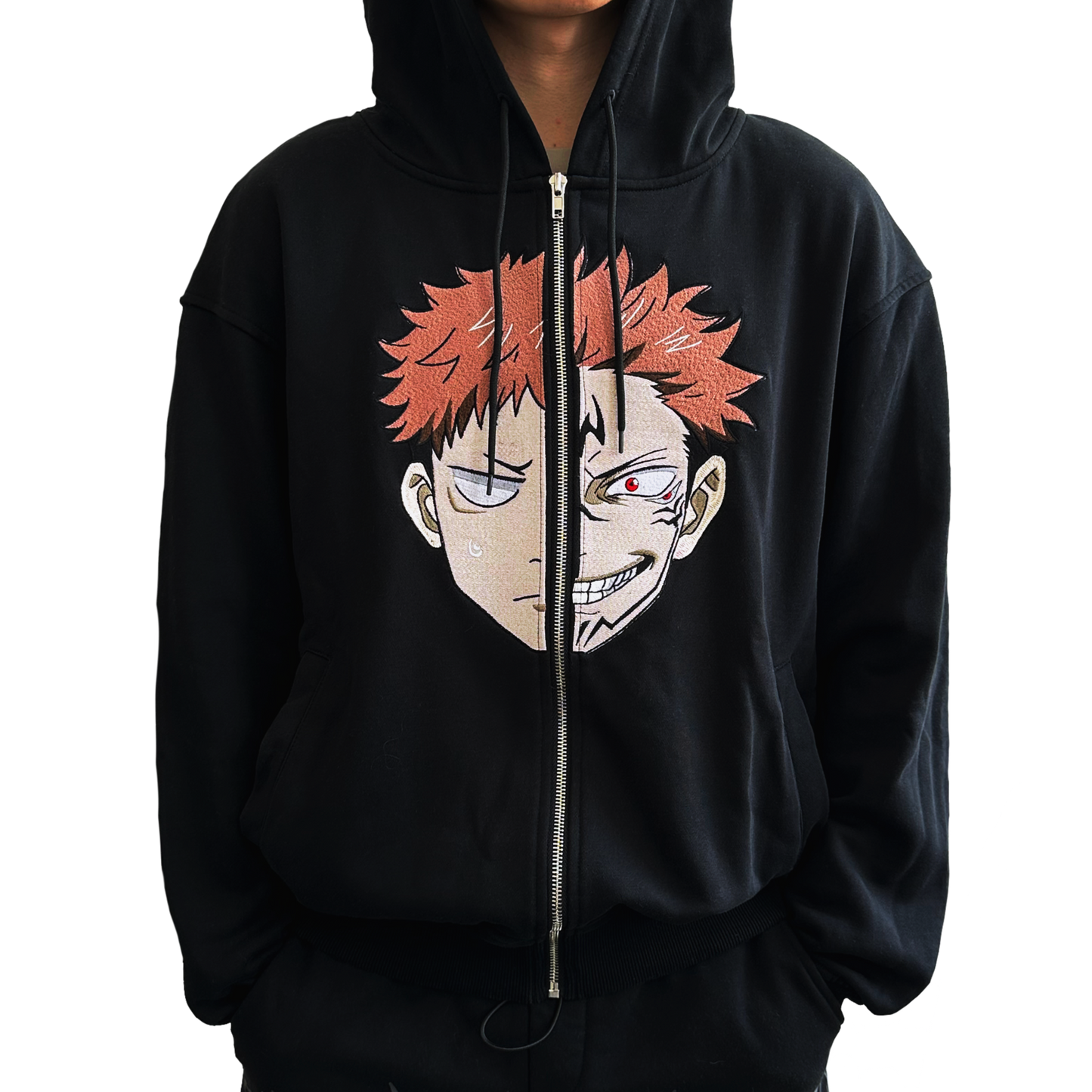 Black 'Curses' Zip-Up Hoodie