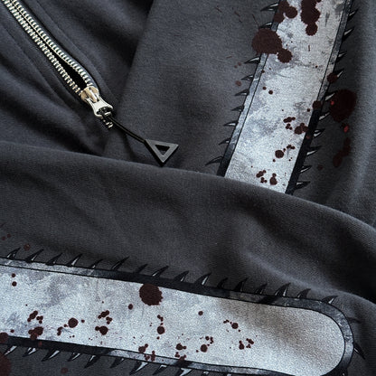 Slate Gray 'CSM' Zip-Up Hoodie