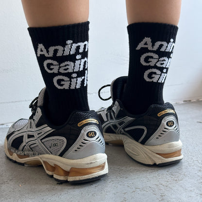 Black 'AGG' Heavy Socks