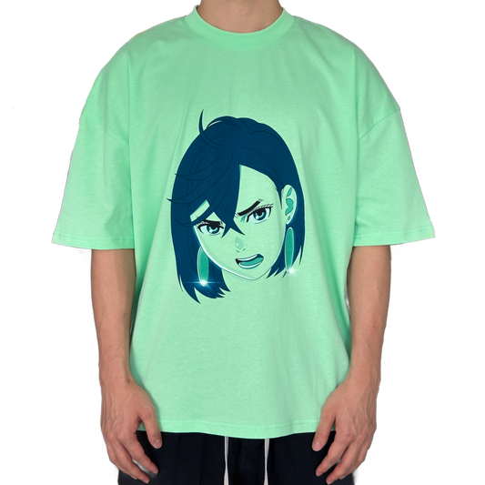 Bright Teal 'Alien' Graphic T-Shirt