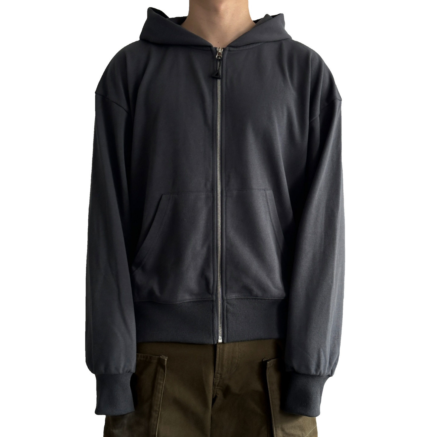 Slate Gray 'CSM' Zip-Up Hoodie